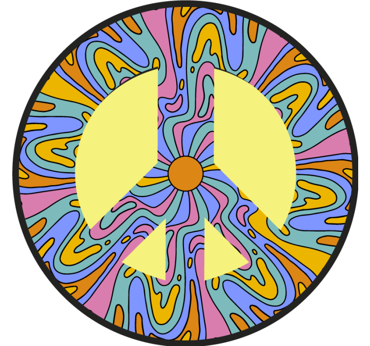 Geek coasters with colorful peace symbol - TenStickers