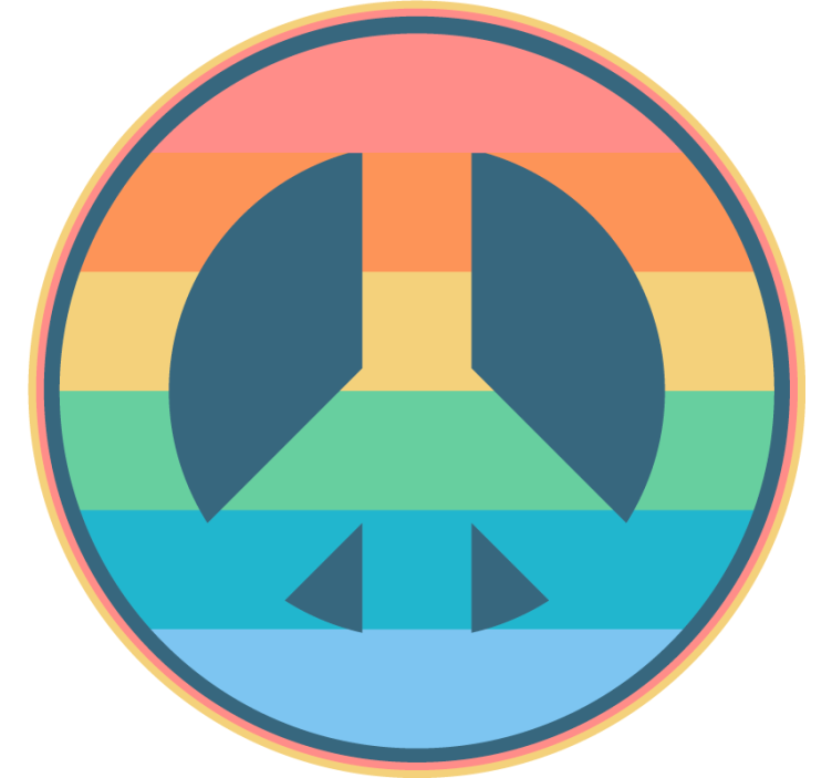 Vintage coasters with retro peace symbol design - TenStickers