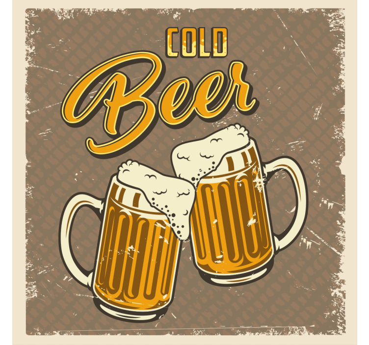 Beer mats frothy beer mugs - TenStickers