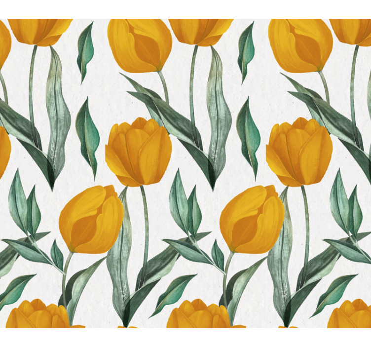 Coasters with yellow tulip pattern design - TenStickers