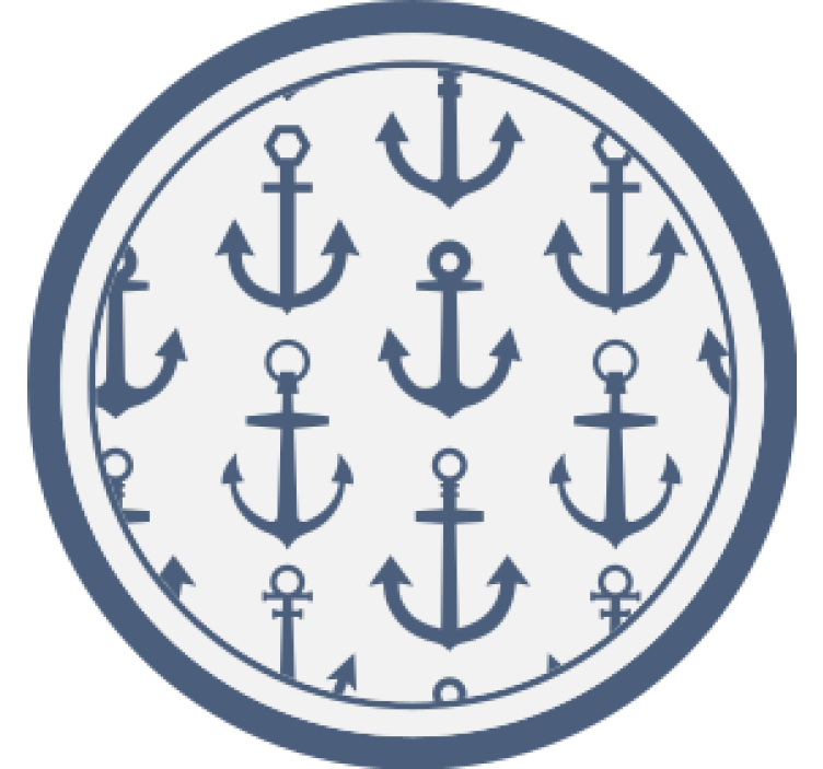 Coasters nautical anchor design coasters - TenStickers