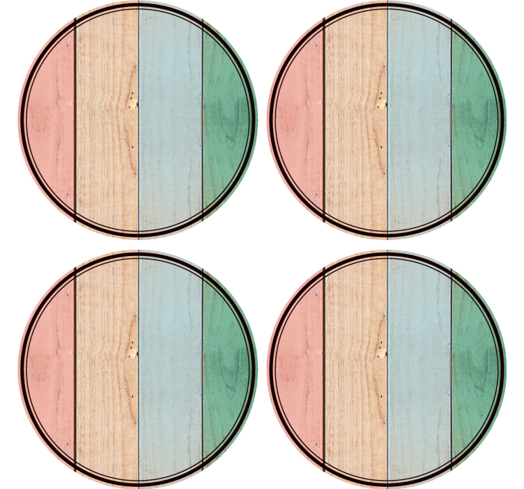 Coasters colorful wooden planks - TenStickers
