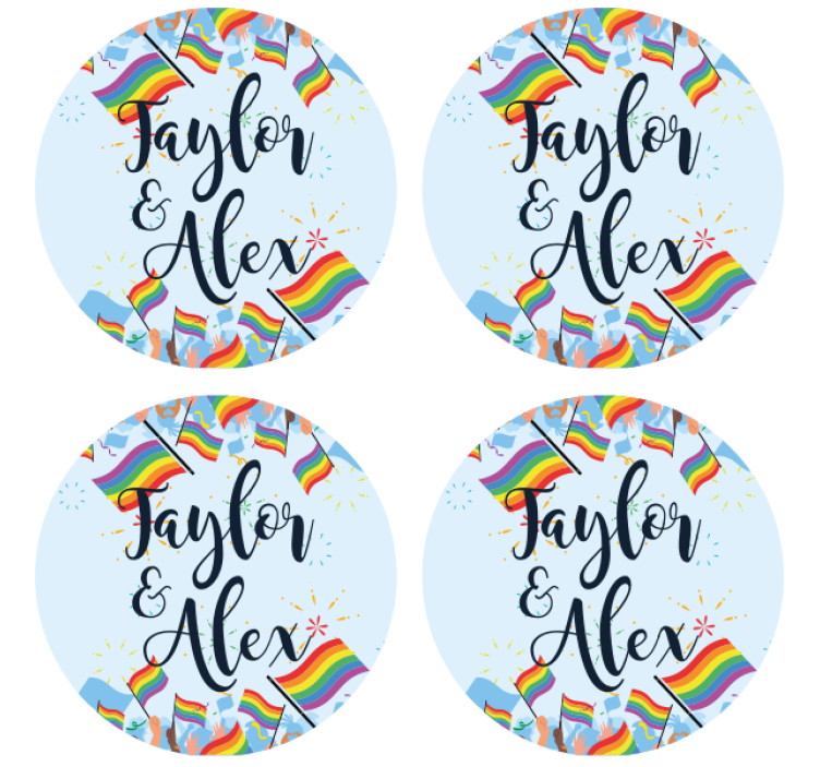 Beer mats rainbow flags celebration - TenStickers