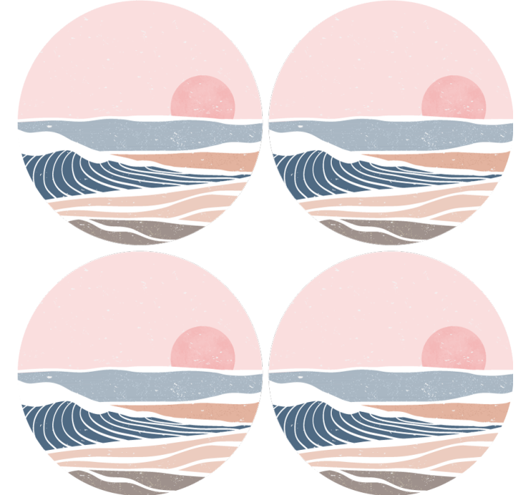 Gentle waves and sunrise coasters - TenStickers