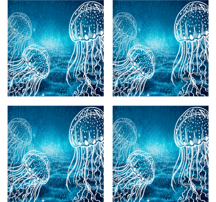 Coasters with elegant jellyfish patterns - TenStickers