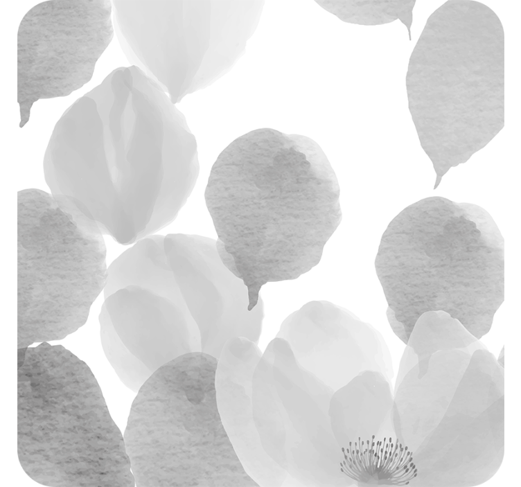 Coasters in soft gray petals - TenStickers