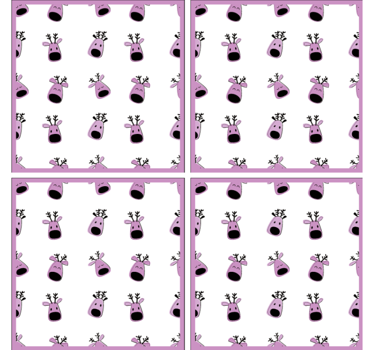 Christmas coasters playful reindeer faces - TenStickers