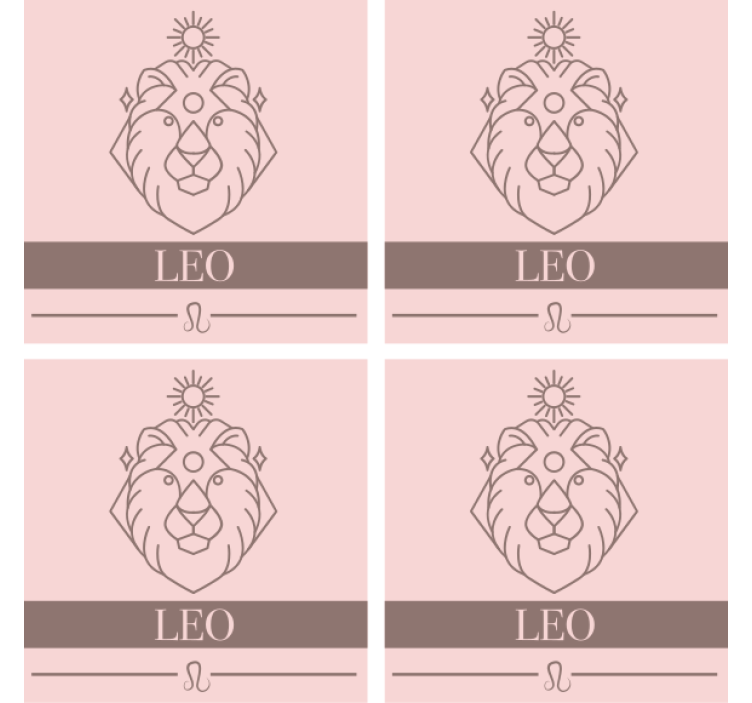 Personalisable coasters minimalist leo emblem - TenStickers