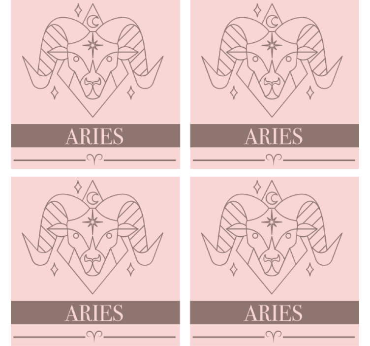 Personalisable coasters aries zodiac symbol - TenStickers