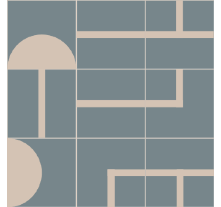 Modern coasters geometric design with curved shapes - TenStickers