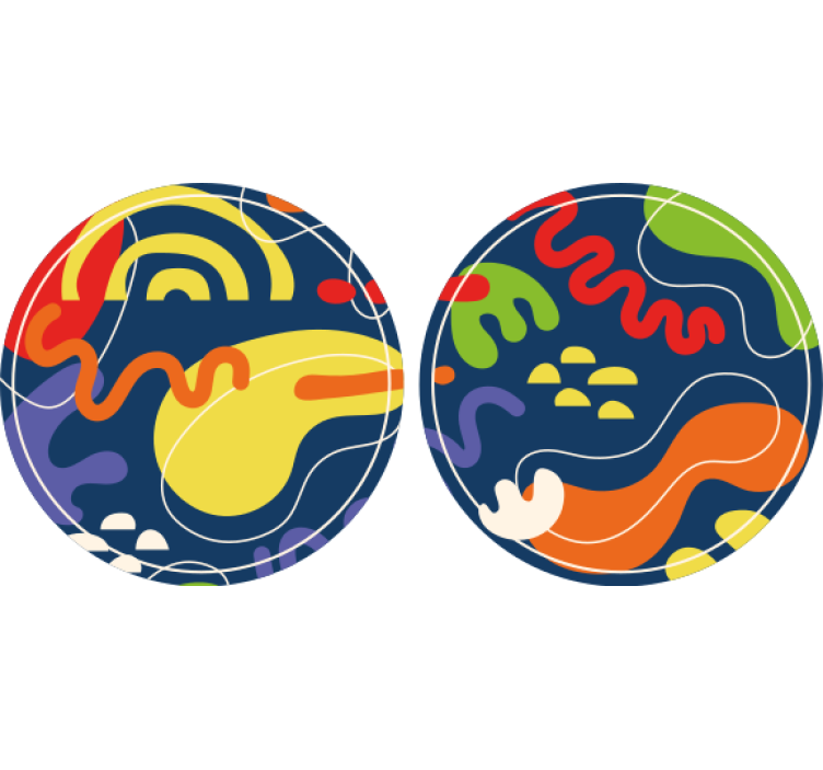 Vibrant geometric forms beer mats - TenStickers