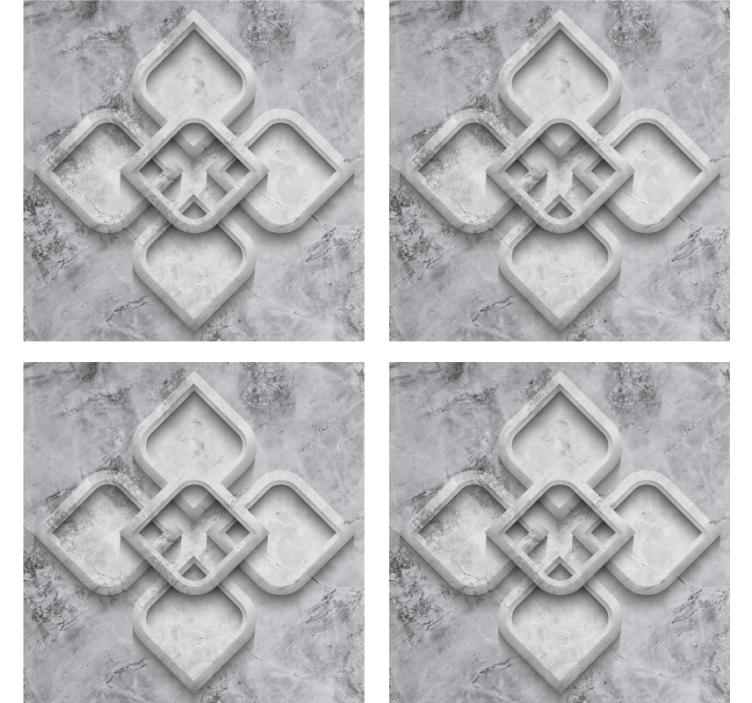 Coasters with elaborate grey motif - TenStickers