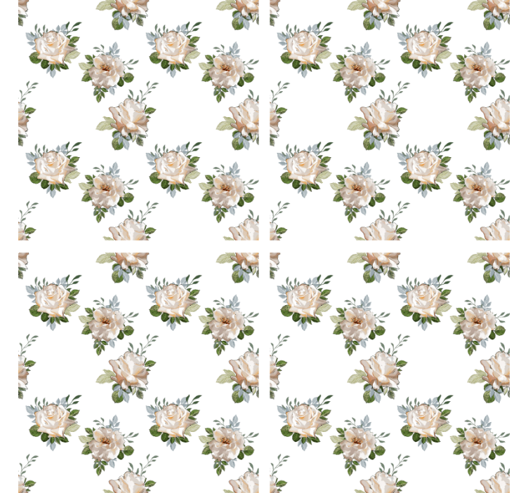 Coasters floral white background pattern - TenStickers