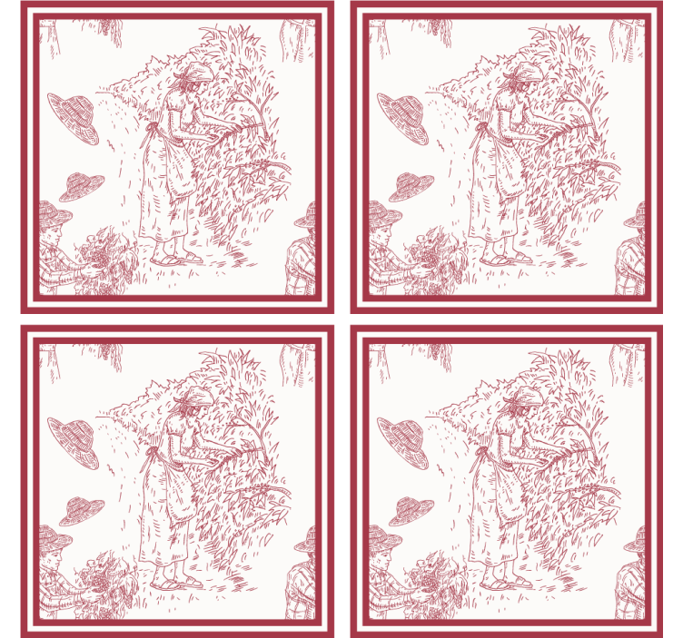 Vintage coasters rustic scene artwork - TenStickers