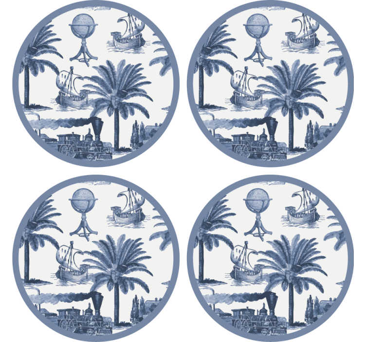 Vintage coasters for classic travel adventure theme - TenStickers