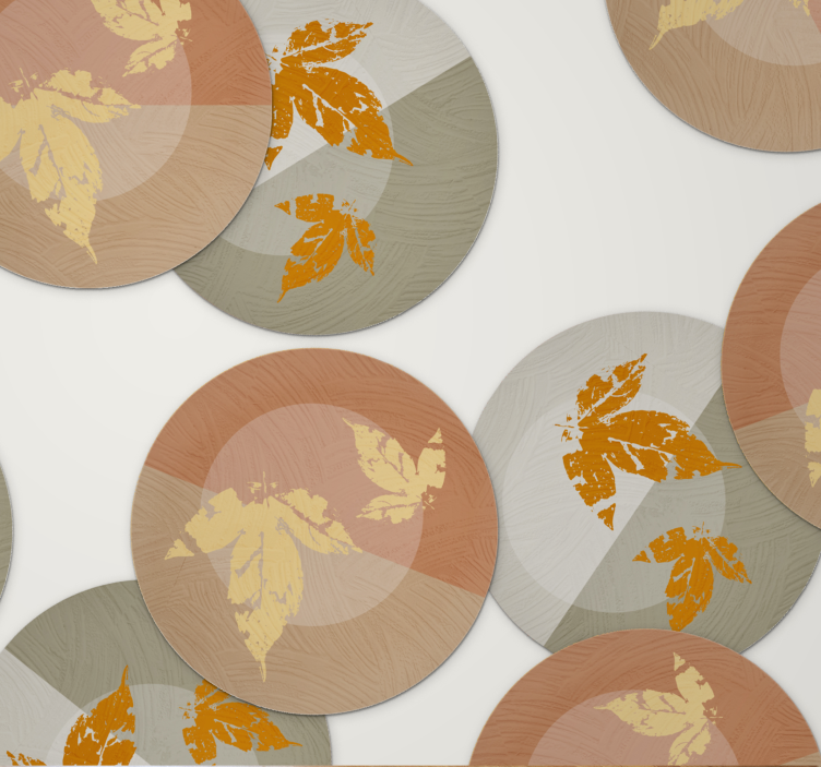 Leaf pattern overlays modern coasters - TenStickers