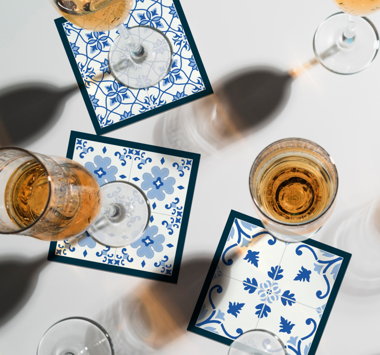 Arabesque tile set tile coasters - TenStickers