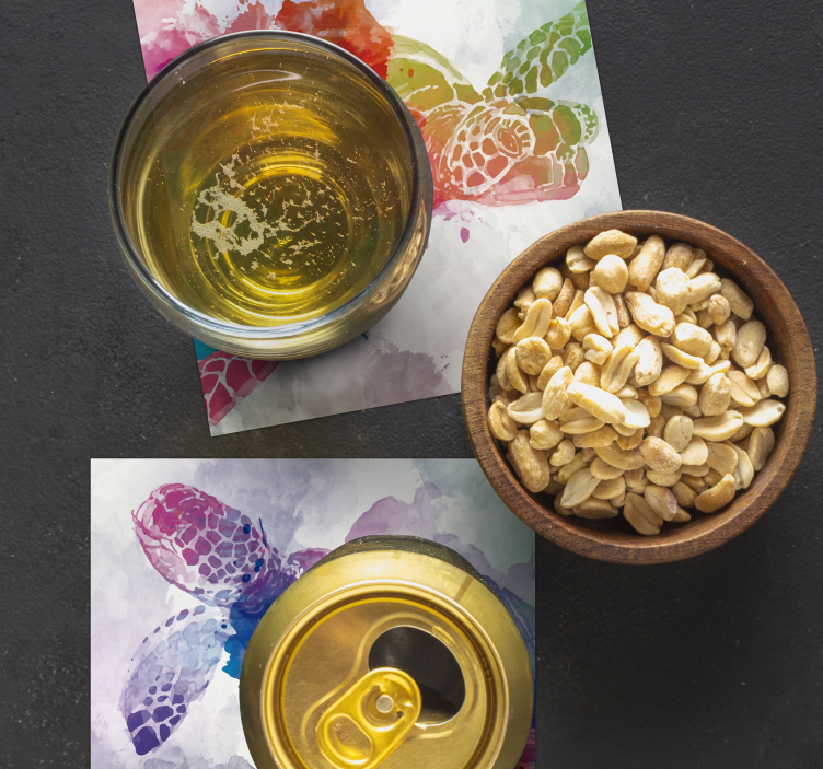 Colorful Turtle Splash beer mats - TenStickers