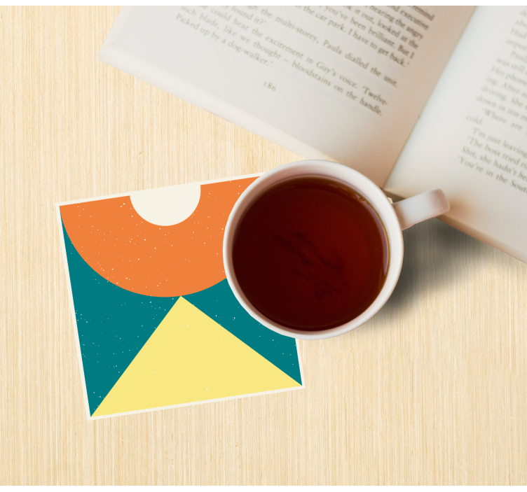 Colored abstract shapes vintage coasters - TenStickers