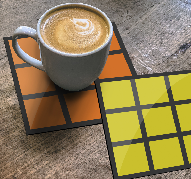 Rubik cube game pattern vintage coasters - TenStickers
