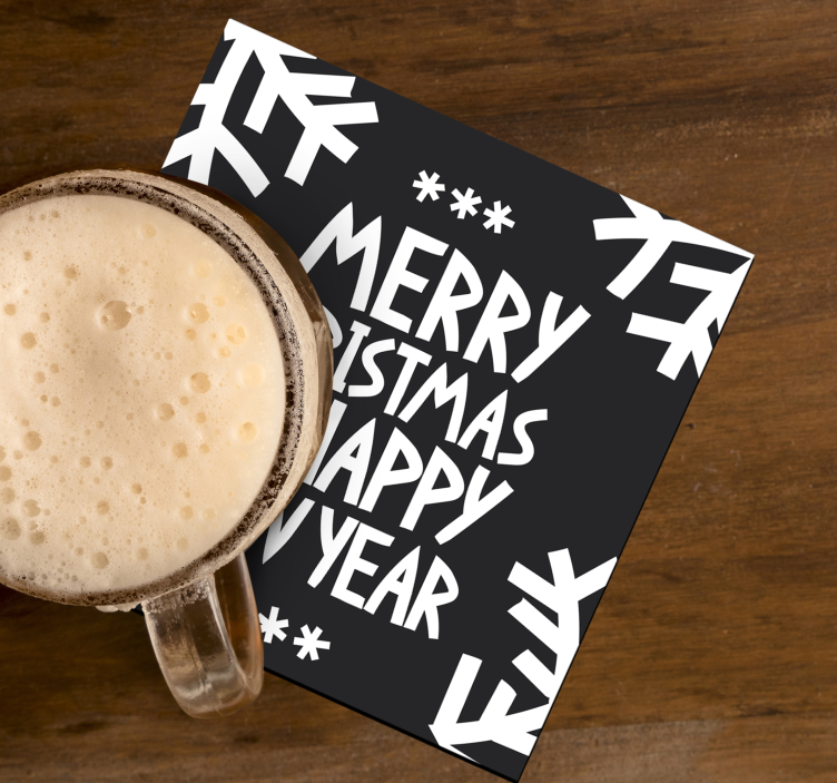 Merry Christmas and happy new year coaster - TenStickers