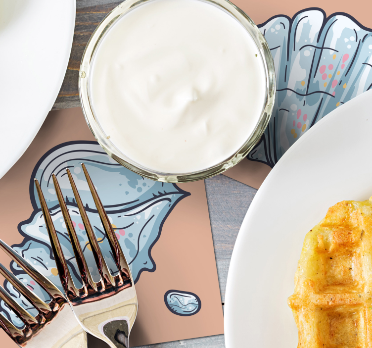 Seashell Sketches shell coaster - TenStickers