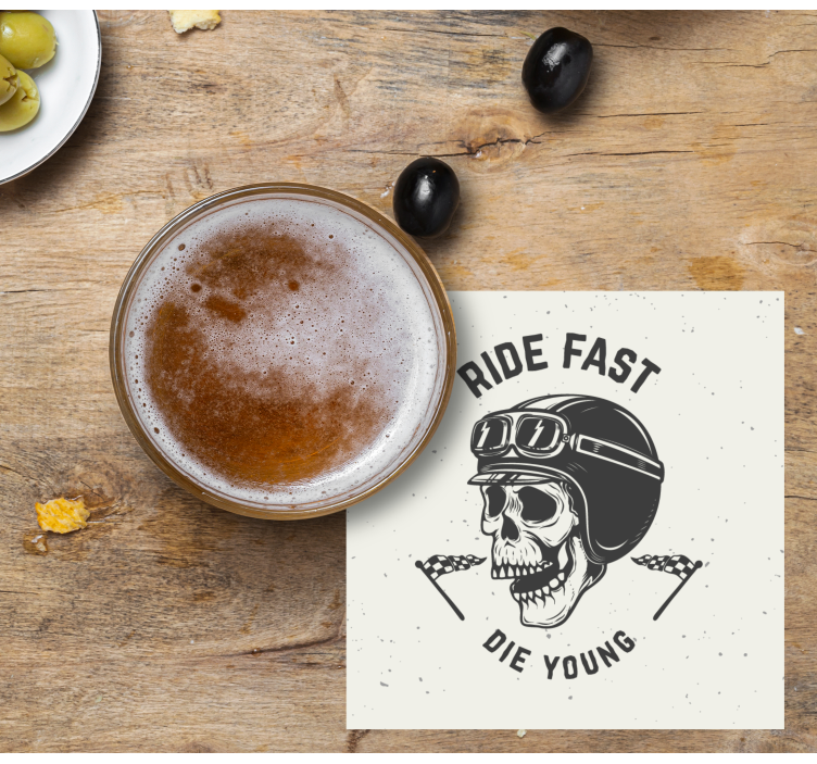 Skull with Racing Goggles geek coasters - TenStickers