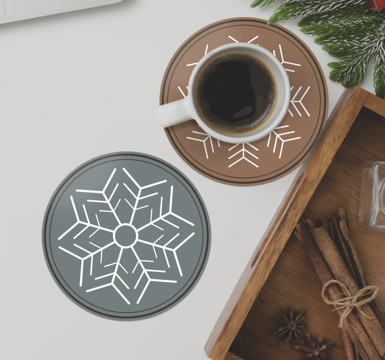 Snowflakes pattern coaster - TenStickers