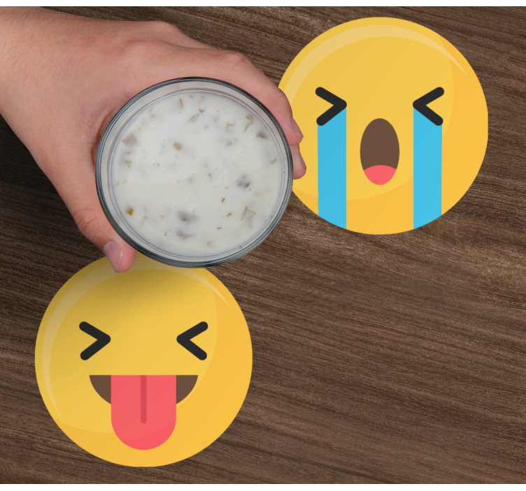 Social media emojis geek coasters - TenStickers