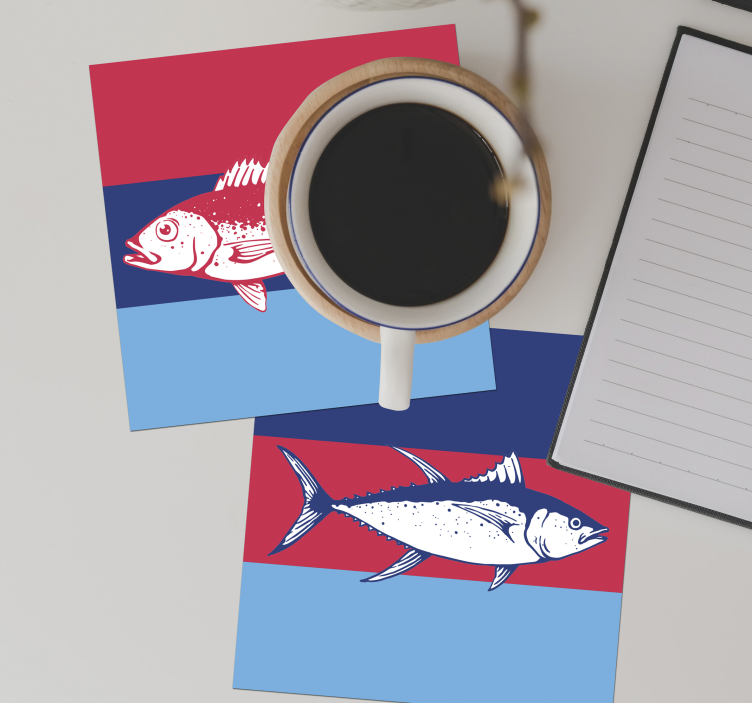 Stylized Fish Illustrations coasters - TenStickers