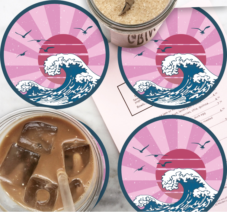 The great pink retro wave vintage coaster - TenStickers
