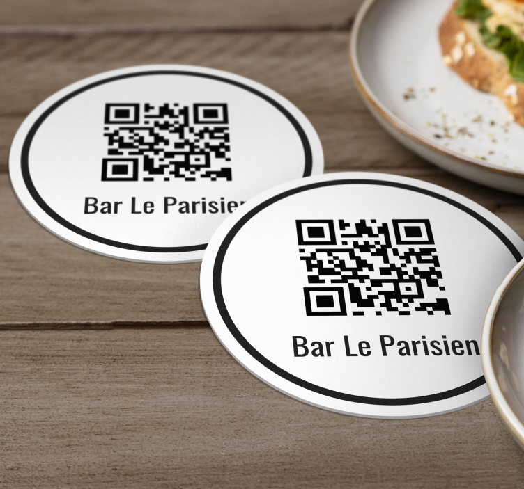 This QR code contains a link to a website. personalised coasters - TenStickers