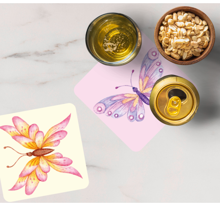 Vintage butterflies vintage coaster - TenStickers