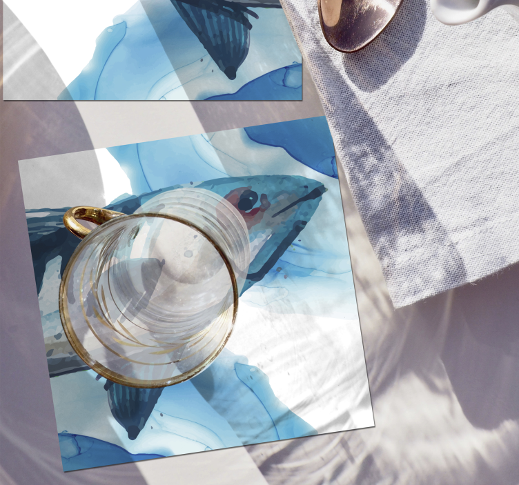 Fabulous water color fish coaster - TenStickers