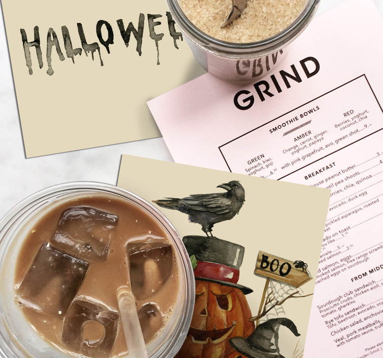 Watercolor Halloween drink coaster - TenStickers
