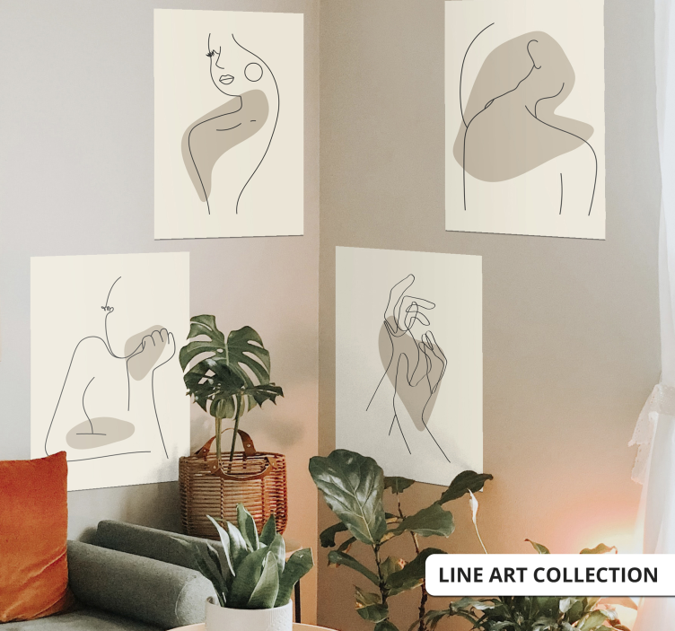 Abstract line art back poster - TenStickers