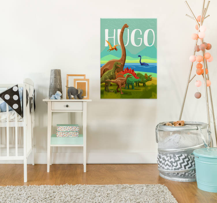 Dinosaur custom name  poster - TenStickers