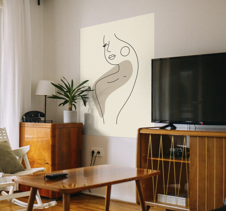 Abstract line art profile poster - TenStickers