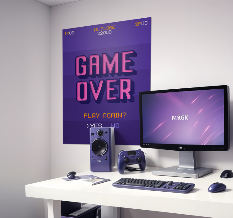 "Game over" video game poster - TenStickers