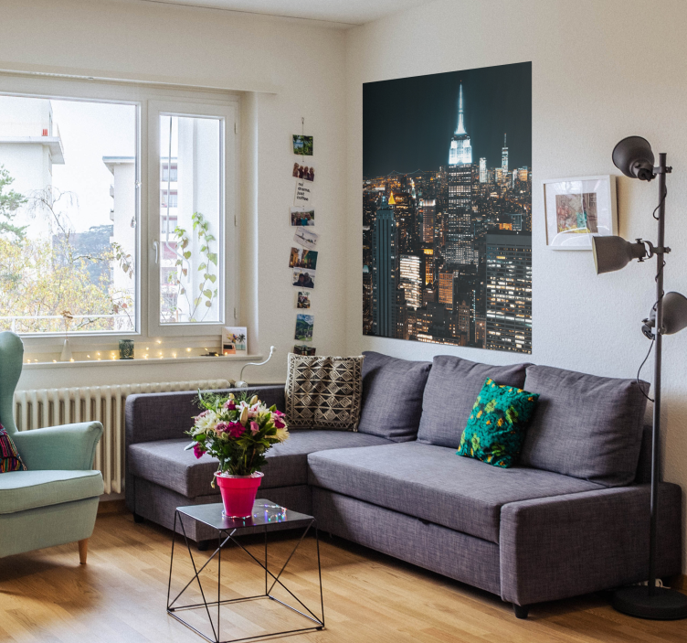 New York City at night post - TenStickers