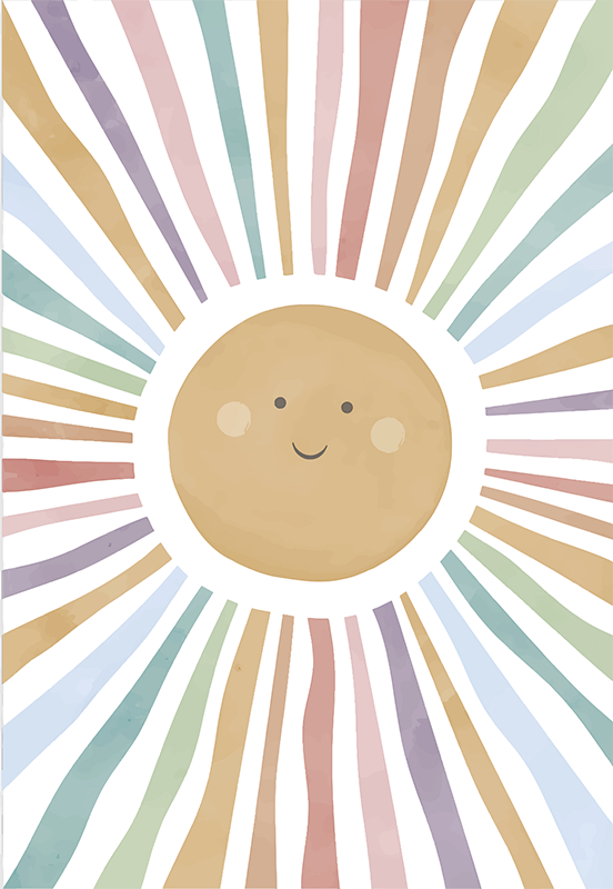 Nursery poster happy sun illustration for kids - TenStickers