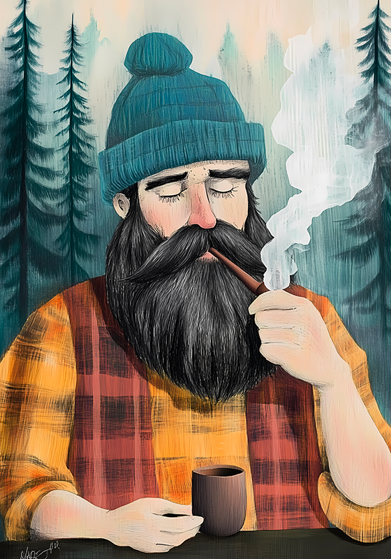 Lumberjack artistic drawing poster - TenStickers