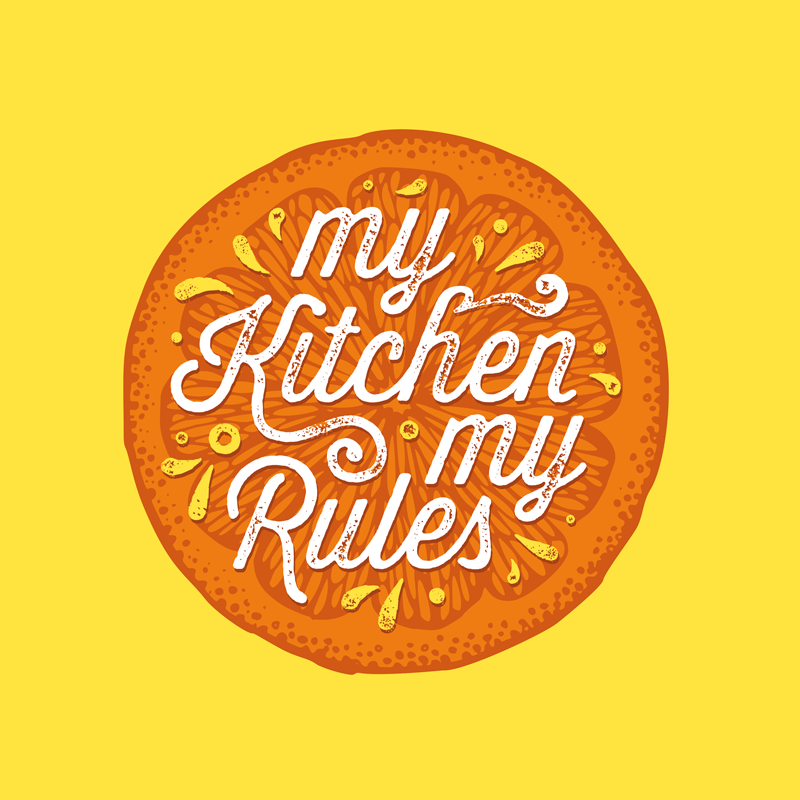 Kitchen poster of orange hand-drawn design - TenStickers