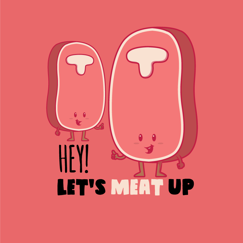 Kitchen poster with a funny meat quote - TenStickers