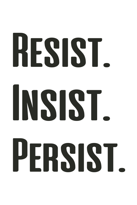Office poster endure, insist, persist - TenStickers
