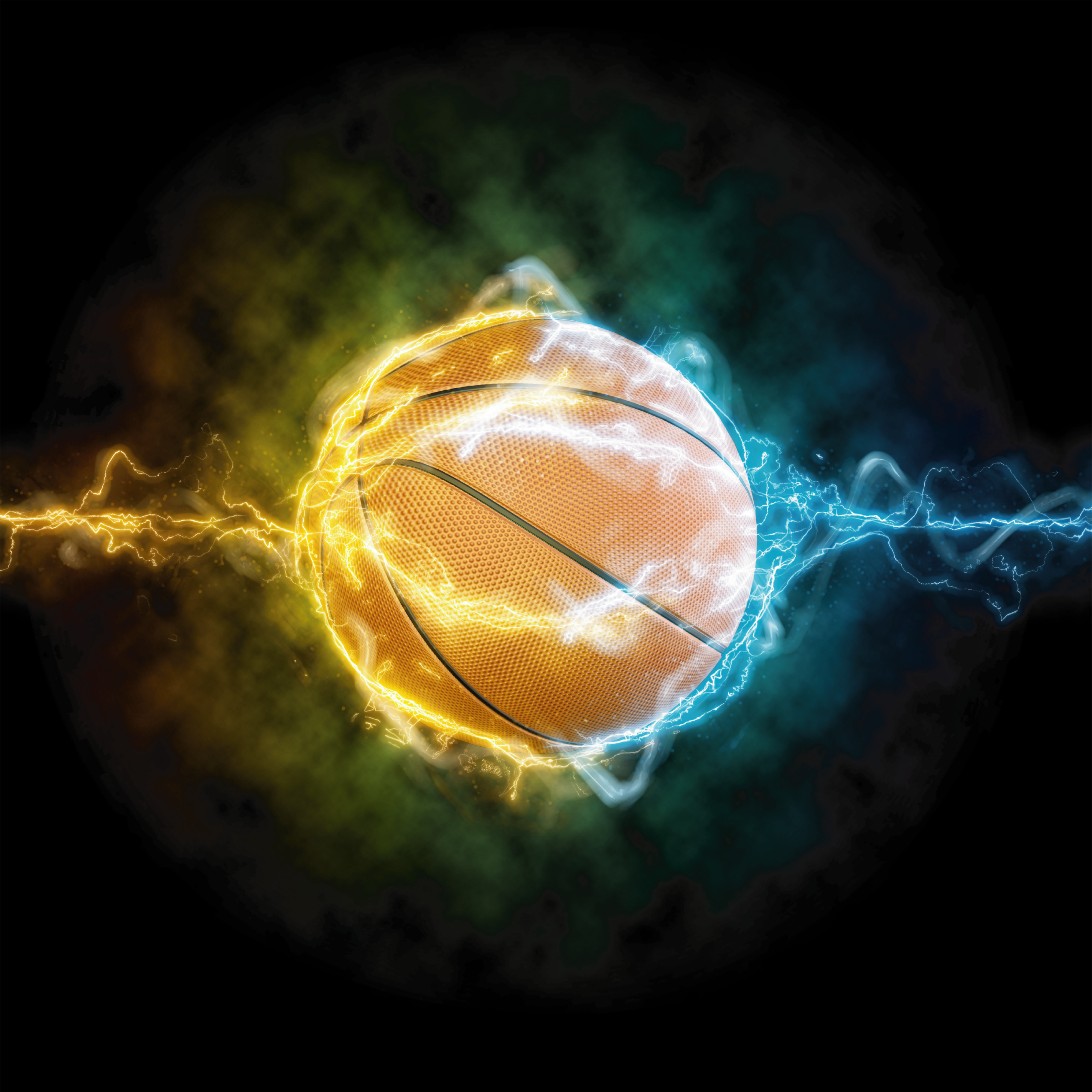 Poster for teenager water and fire basketball artwork - TenStickers