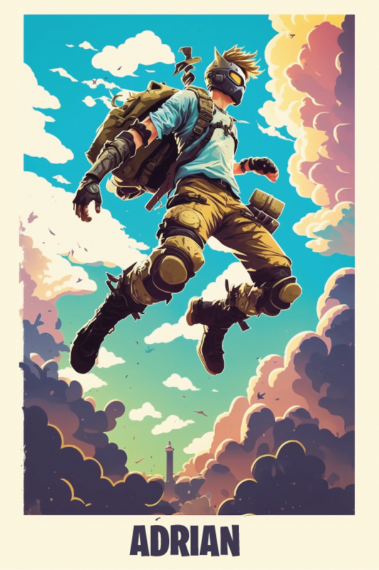 Poster for teenager epic character with name - TenStickers