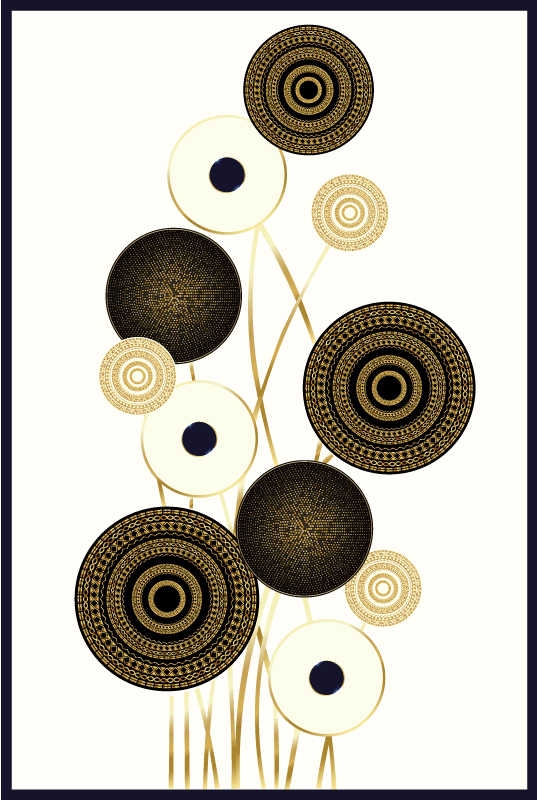 Living room poster circles glamour decor - TenStickers