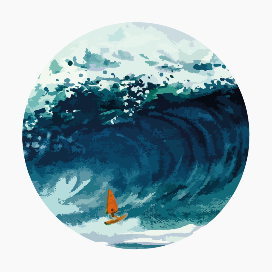 Living room poster one windsurfer athlete - TenStickers