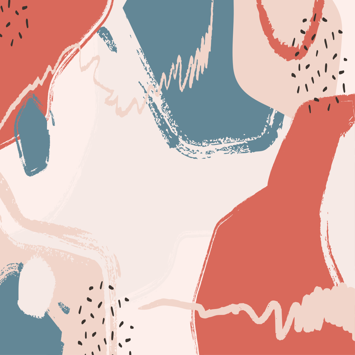 Living room poster abstract art shapes - TenStickers